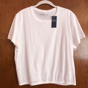 A&f white tee w/ cinched waist - NWT